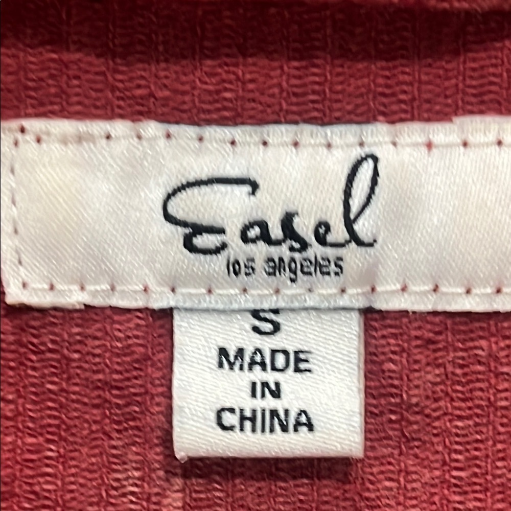 Easel Los Angeles RAW HEM BUTTON UP CORDUROY WOMENS BARN JACKET SIZE S - Picture 3 of 10